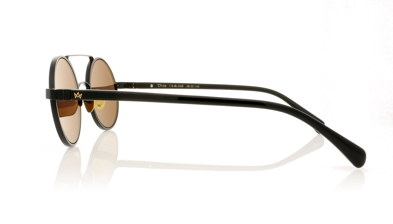 AM Eyewear Chico 112 BL-GGR Black Sunglasses - Side