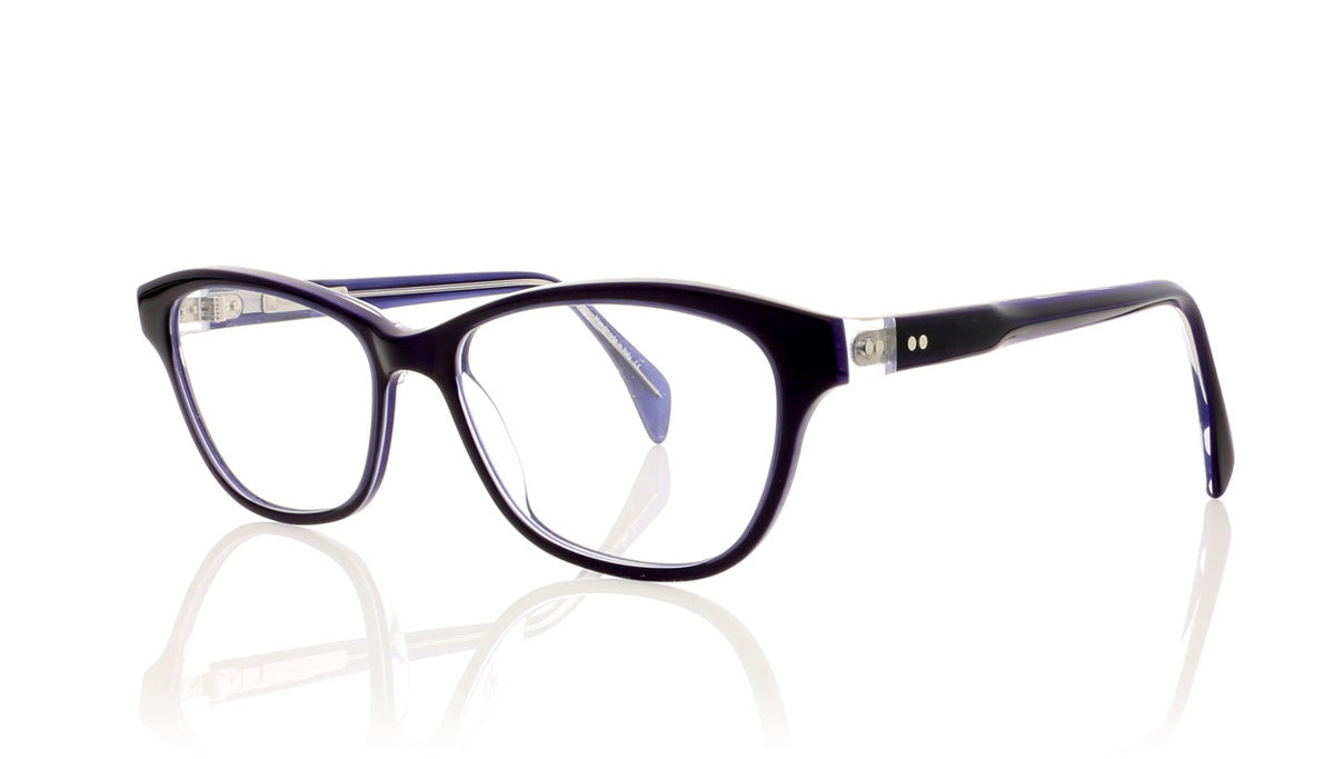 Claire Goldsmith Ellis 6 Blue Opal Glasses - Angle