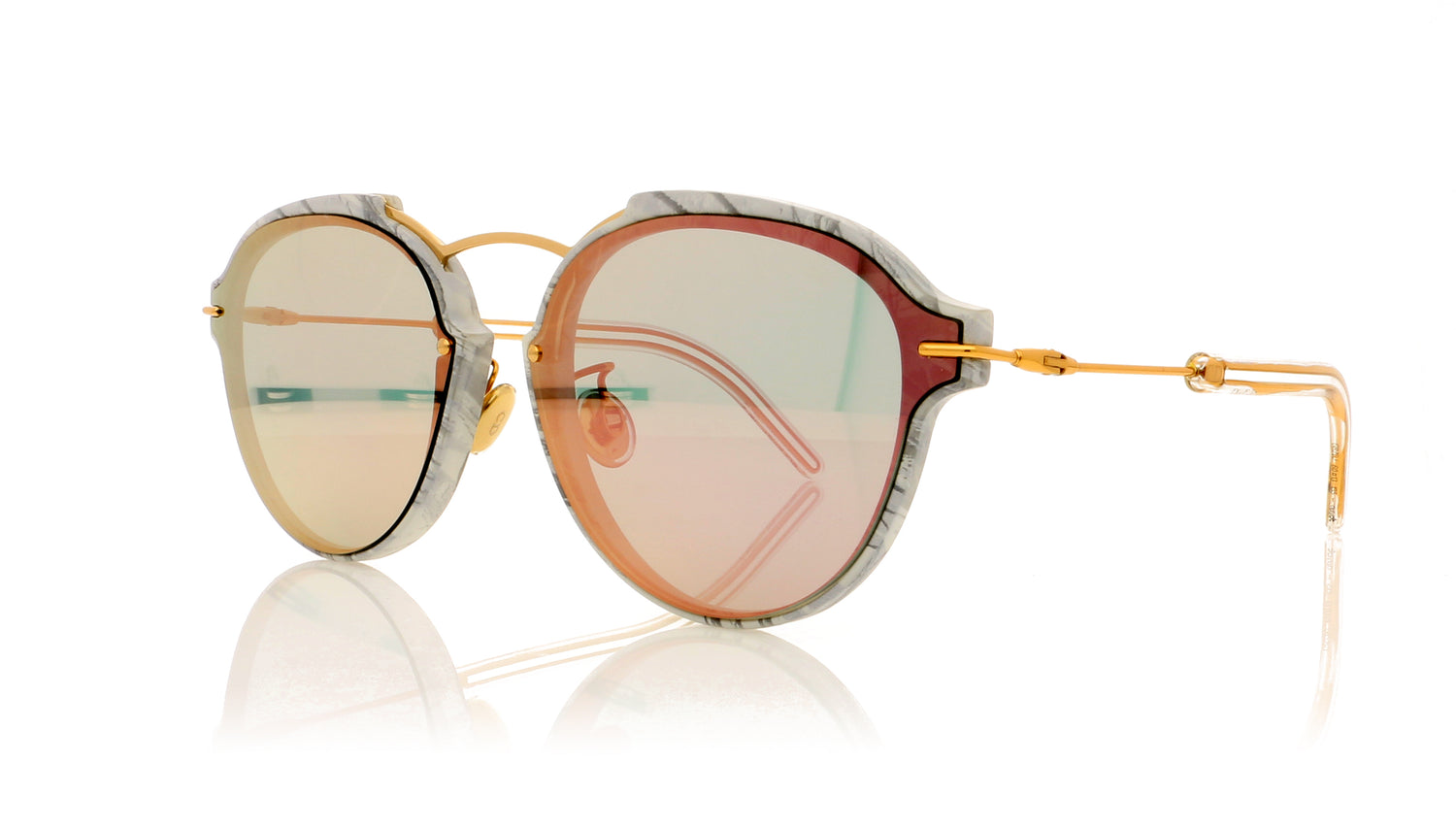 Dior Eclat GBZ White Marble Sunglasses - Angle