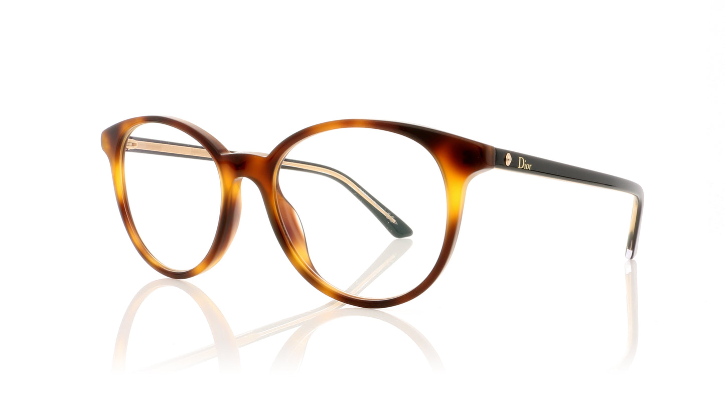 Dior Montaigne 47 581 Havana Glasses - Angle