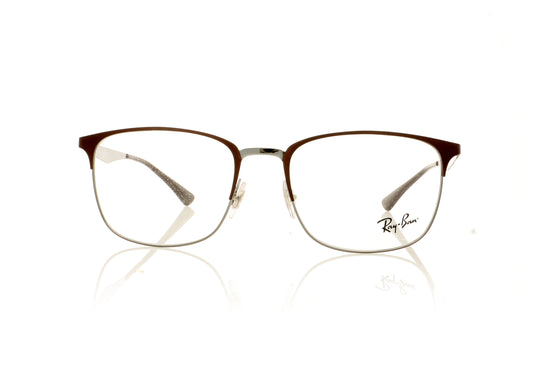 Ray-Ban 0RX6421 3040 Top Matte Brown On Shiny Gunme Glasses - Front