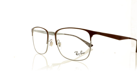 Ray-Ban 0RX6421 3040 Top Matte Brown On Shiny Gunme Glasses - Angle