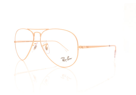 Ray-Ban Aviator 3094 Shiny Rose Gold Glasses - Angle