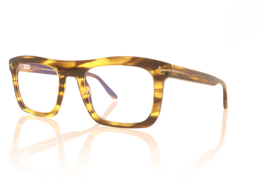 Tom Ford TF5757 055 Light Havana Glasses - Angle
